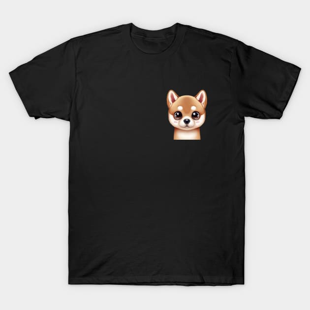 Small Version - Shiba Inu Spirited Gaze T-Shirt by Art By Mojo